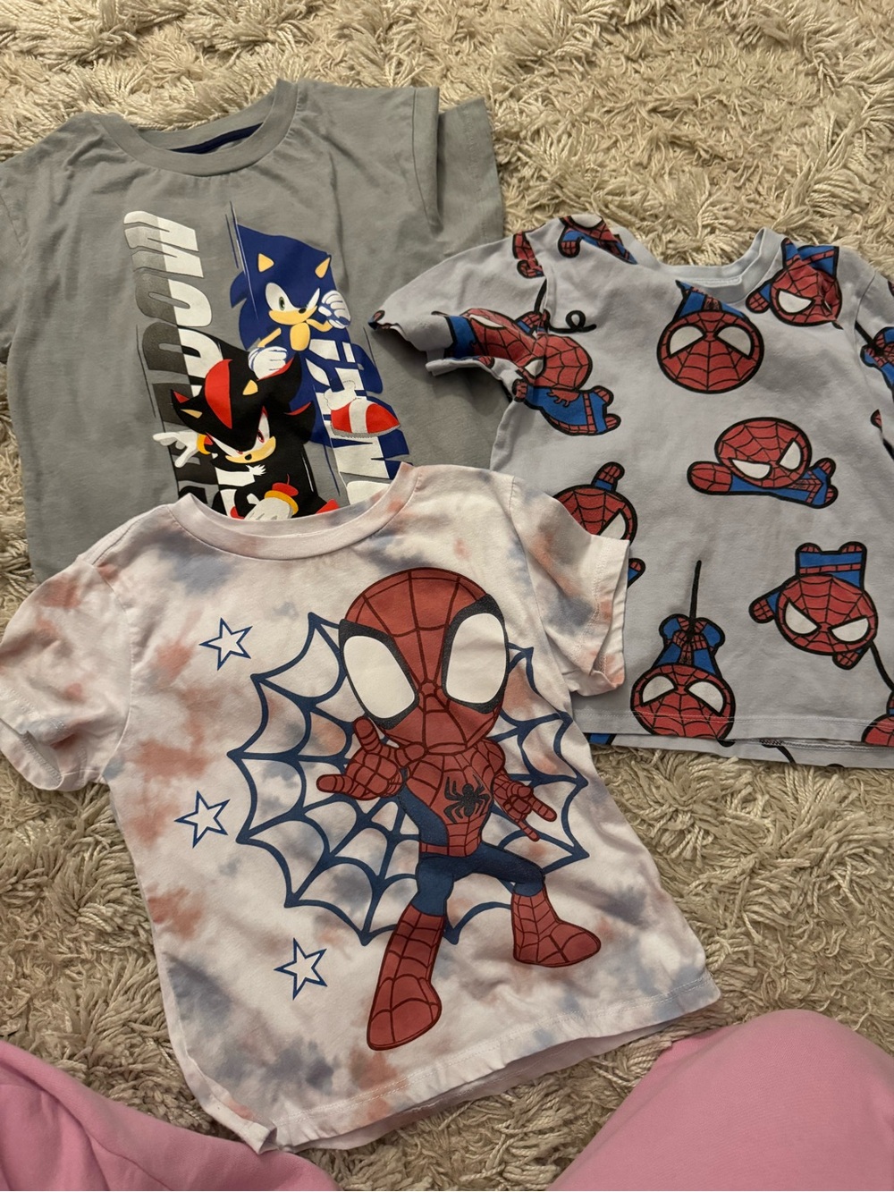 H&M Sonic & spider man Kids T-Shirt Set
